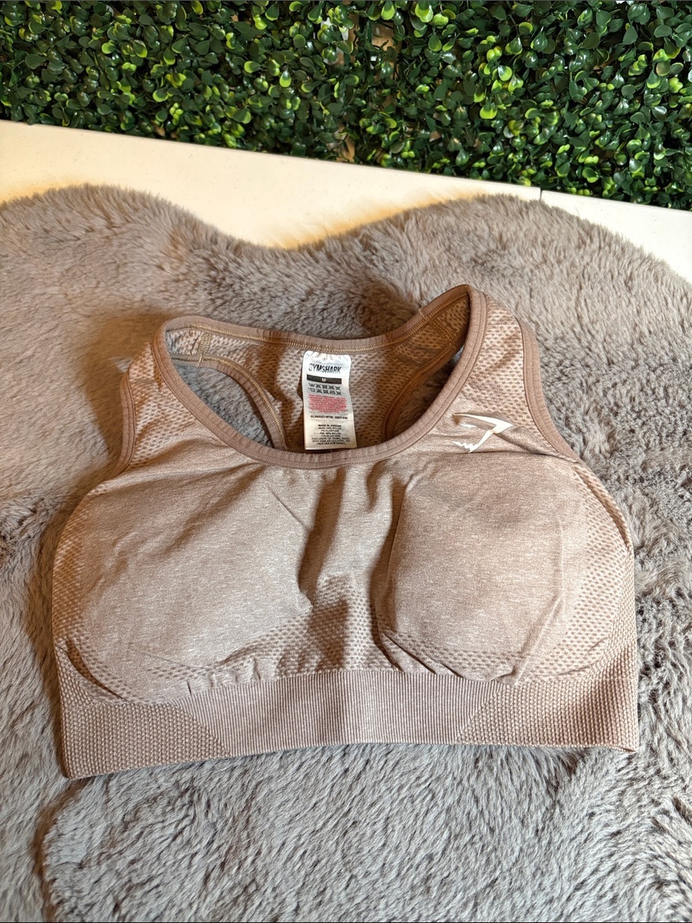 Gymshark Seamless Mauve-Tan Sports Bra Size Medium